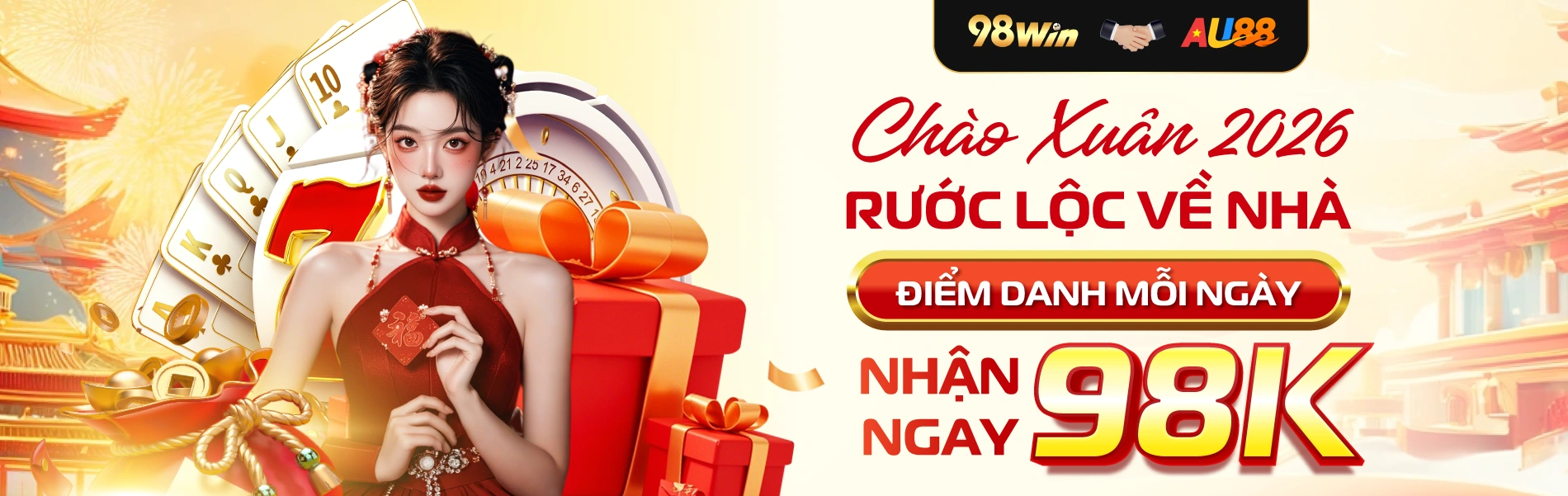 Chào xuân 2026 rước lộc về nhà điểm danh mỗi ngày nhận ngay 98k